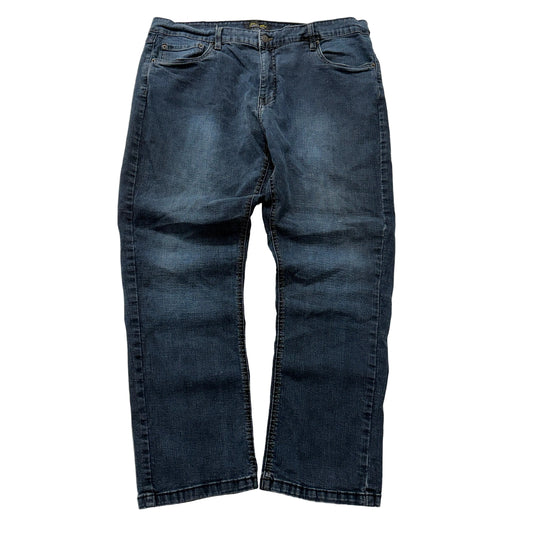 Urban Star Premium Men's Blue Denim Jeans Zip-Fly Pockets Classic Size 42x30