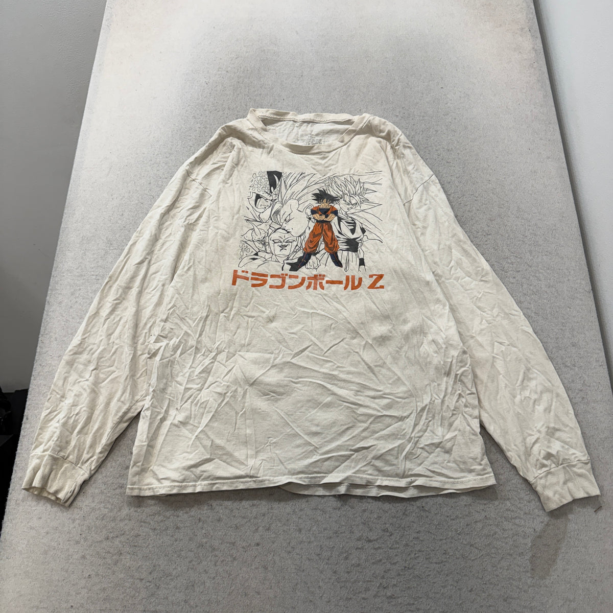 Dragon Ball Z Goku Long Sleeve T-Shirt Men's White Anime Graphic Tee Size XL photo 1