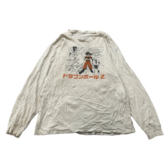 Dragon Ball Z Goku Long Sleeve T-Shirt Men's White Anime Graphic Tee Size XL photo 1