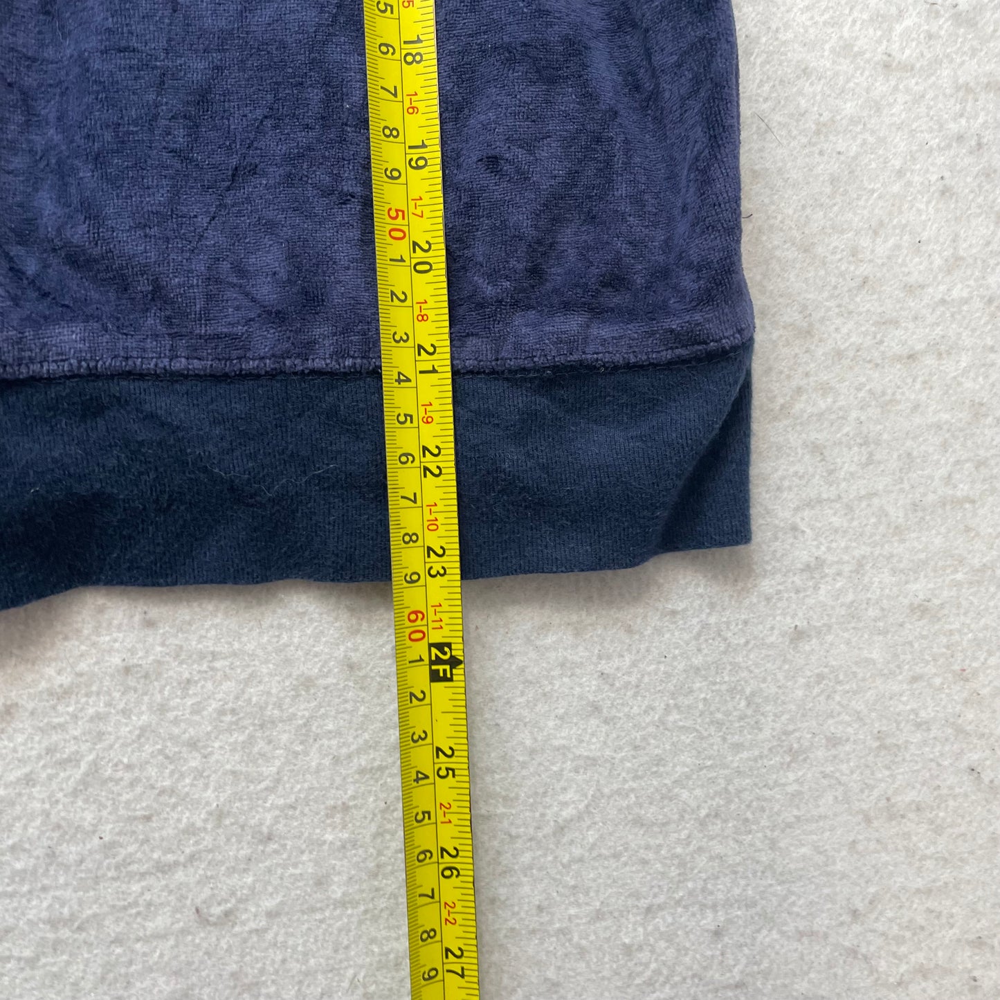 Juicy Couture Women's Navy Velour Zip-Up Hoodie Drawstring Pockets Y2K Size XL