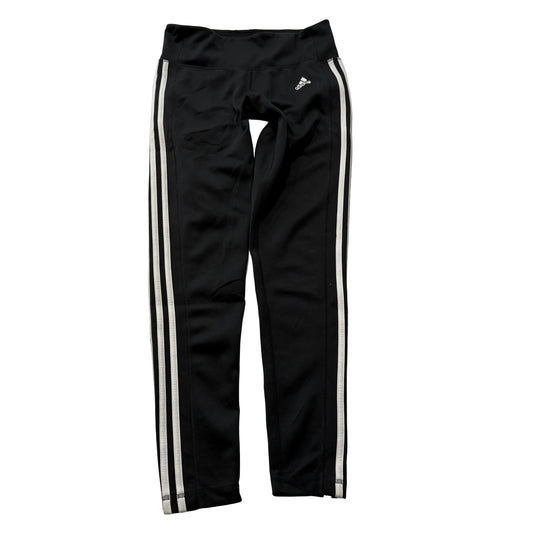 Adidas Climalite Women's Black Leggings Three Stripe Activewear Logo Size - M
