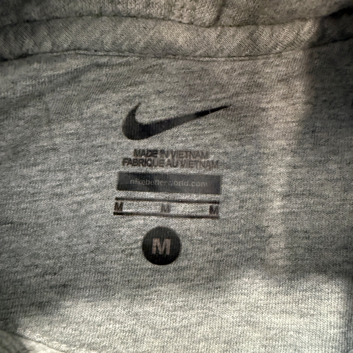 Nike Pullover Hoodie Women's Heather Gray Swoosh Kangaroo Pocket Size M photo 3