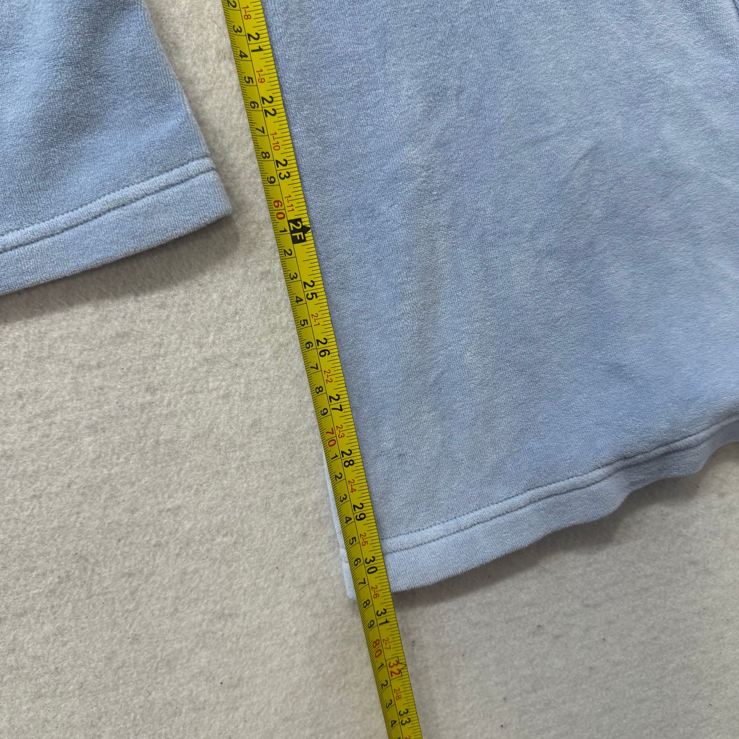 Vintage Juicy Couture Blue Velour Flare Track Pants Low Rise Loungewear Size S