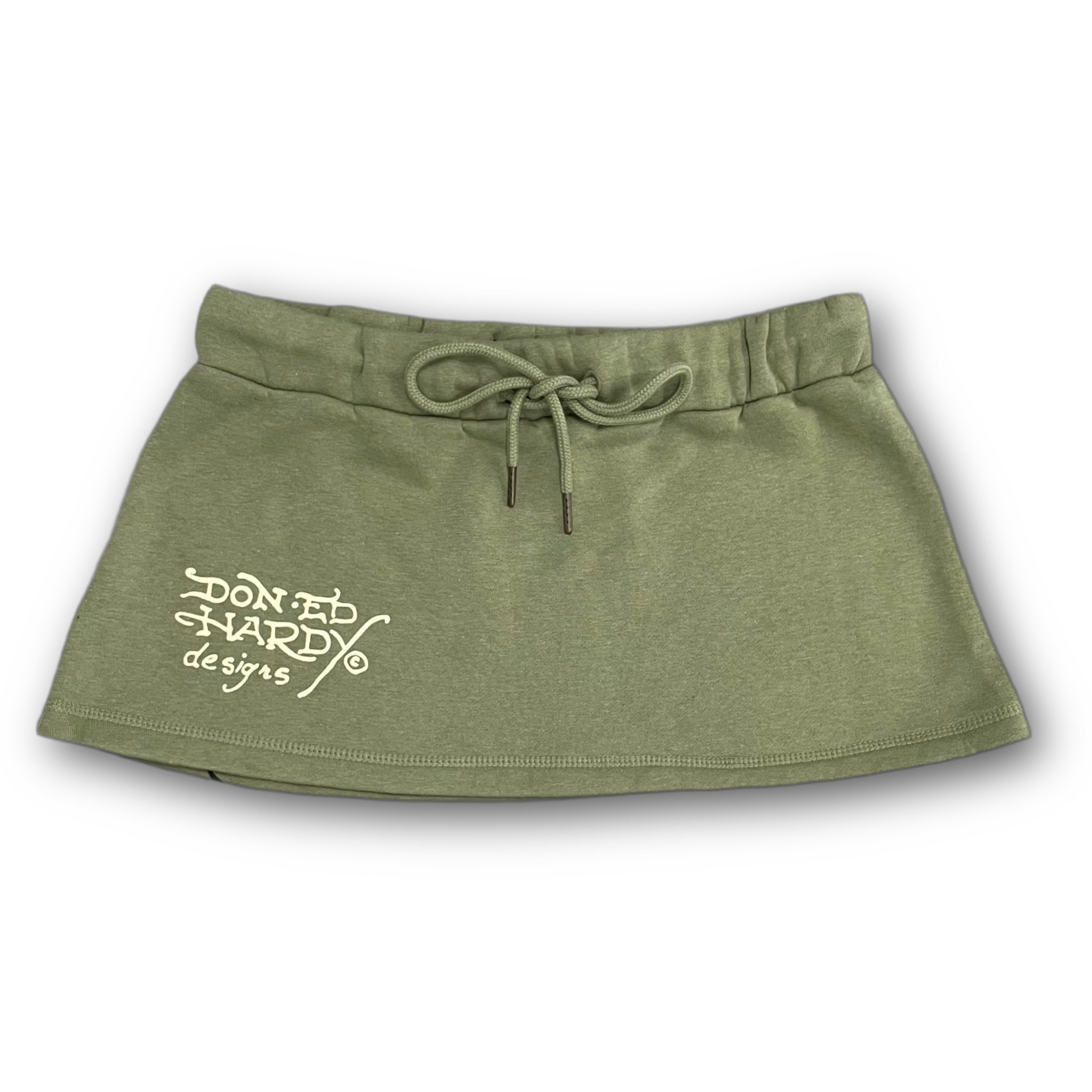 ED HARDY “Heart Of Roses” SAGE MINI SKIRT - Clean Curriculums 