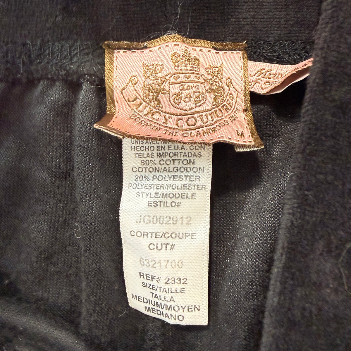 Juicy Couture Choose Juicy Women's Black Velour Tracksuit Set Hoodie & Pant - M