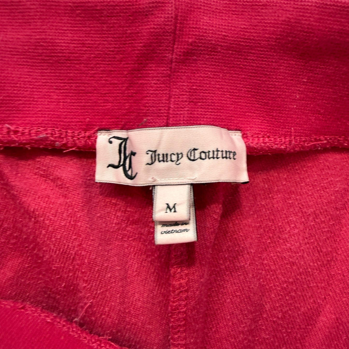 Juicy Couture Womens Dark Hot Pink Velour Flared Track Pants Loungewear Size M