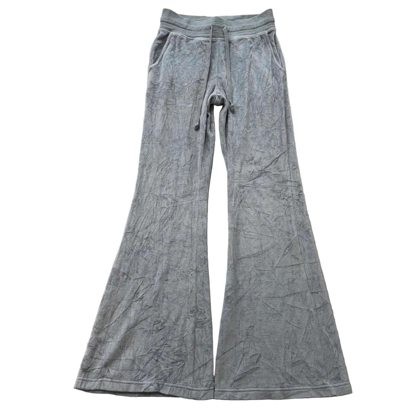 Vintage Juicy Couture Women's Gray Velour Flared Track Pants Bell Bottom Size S