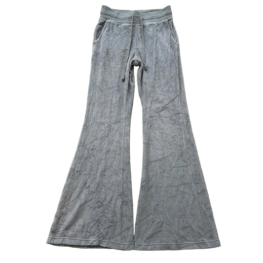 Vintage Juicy Couture Women's Gray Velour Flared Track Pants Bell Bottom Size S
