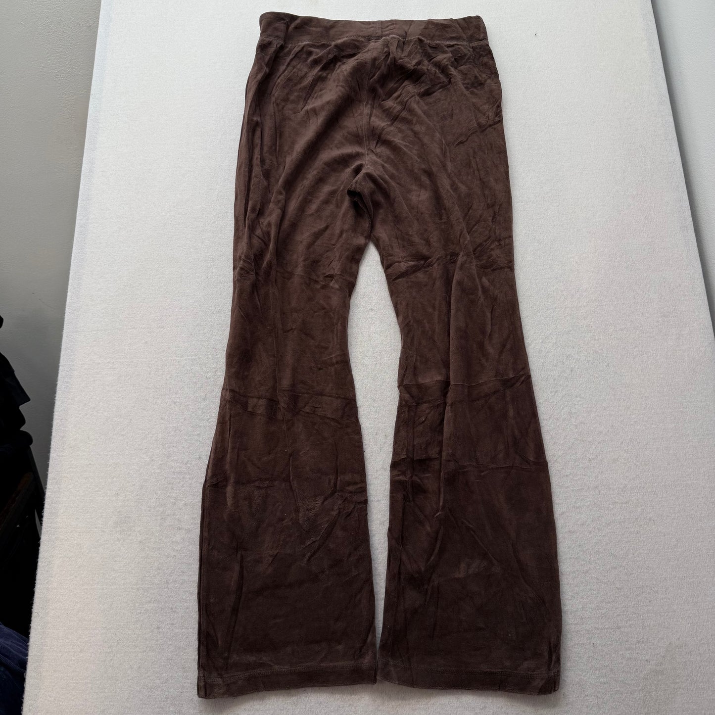 Juicy Couture Women's Brown Velour Flared Track Pant Low Rise Loungewear Size M
