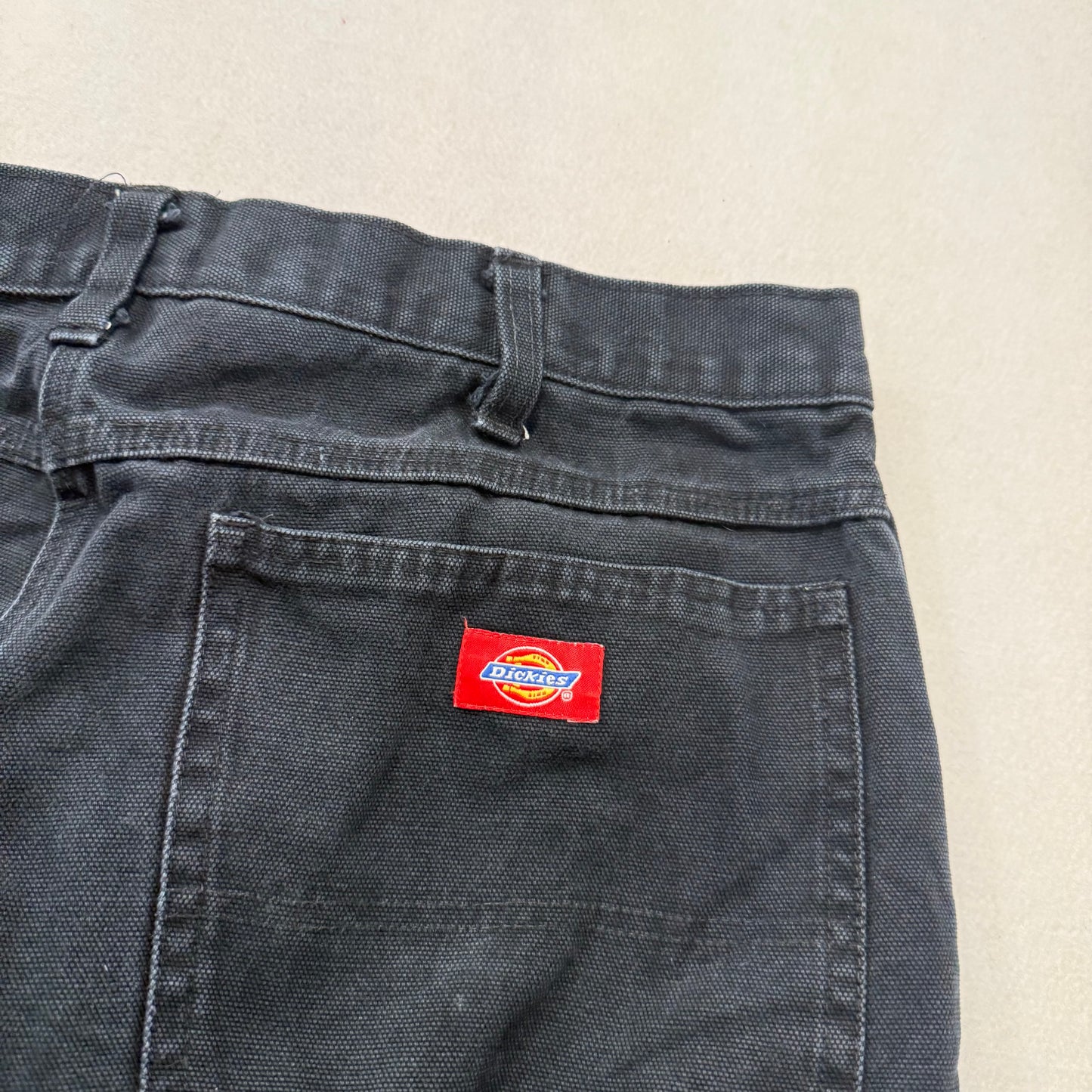 Dickies Men's Black Canvas Carpenter Pants Workwear Straight Leg Size 34 x 32