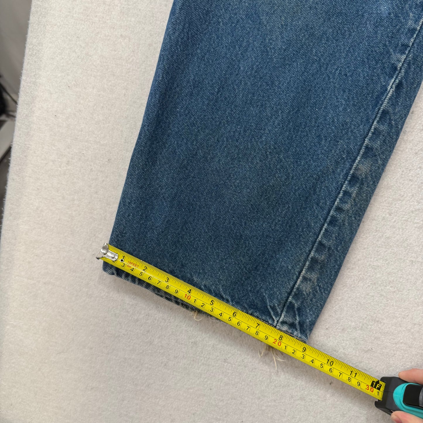Dickies Men's Medium Blue Denim Wide Leg Carpenter Jeans Utility Pockets Size 38