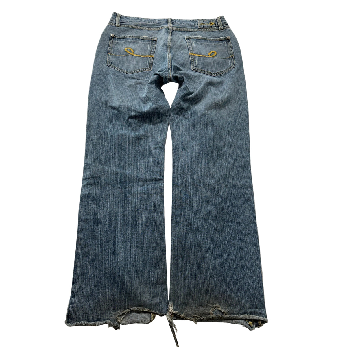 Seven7 Premium blue bootcut jeans back embroidered pockets size 34