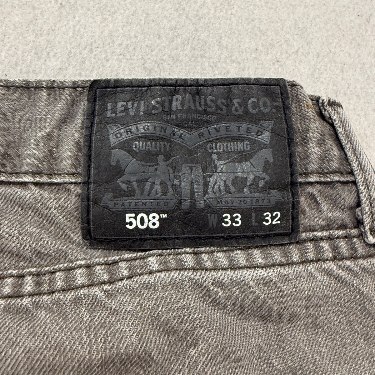 Levis 508 Regular Taper Gray Jeans Size 33x32 photo 7