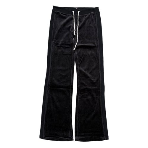 Black Velour Juicy Couture Flared Track Pants SIZE M