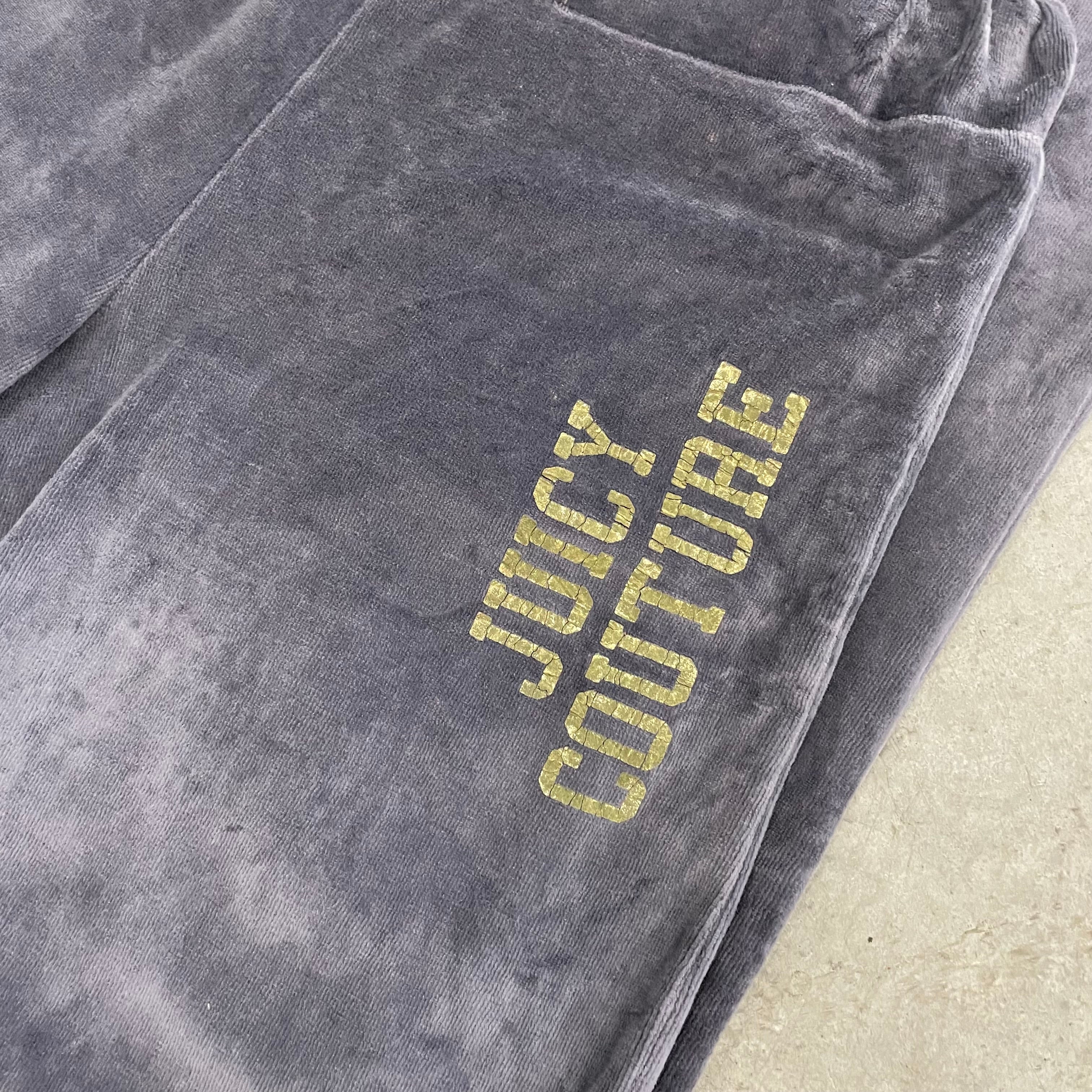 Vintage Juicy Couture Gray Velour Pants Juicy Logo Size S