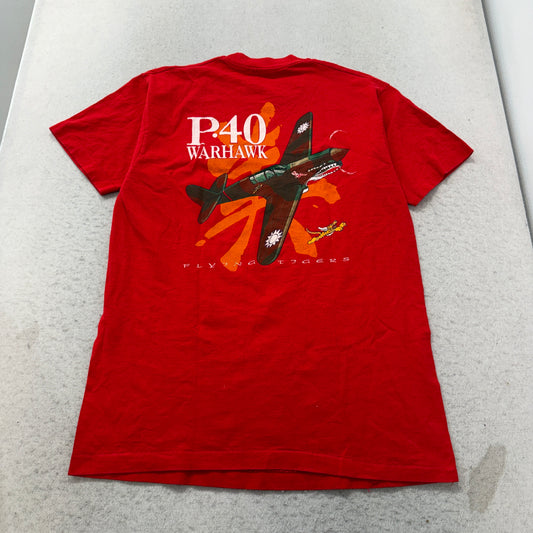 P-40 Warhawk red pocket graphic tee back