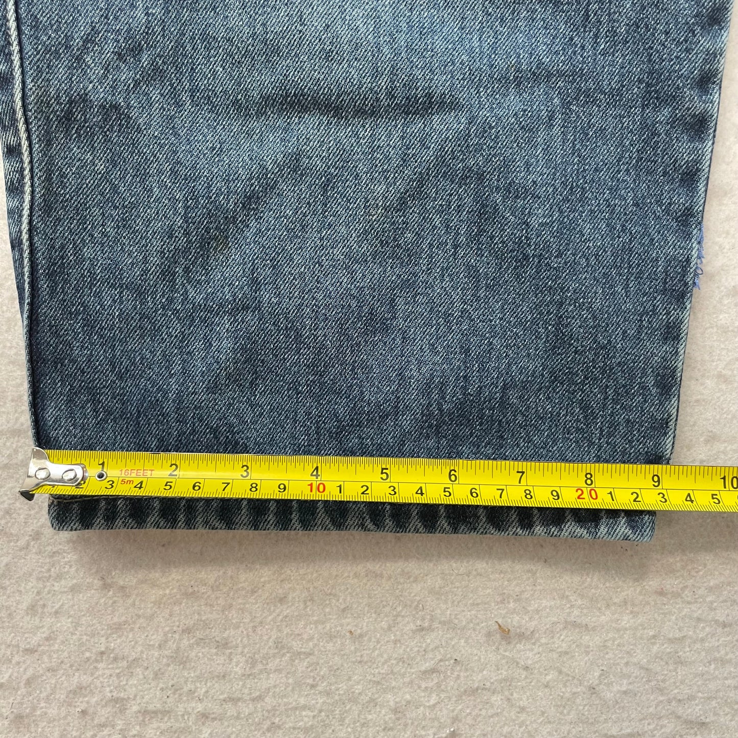 Marithe Francois Girbaud Men's Blue Denim Wide Leg Baggy Jeans Classic Size W40