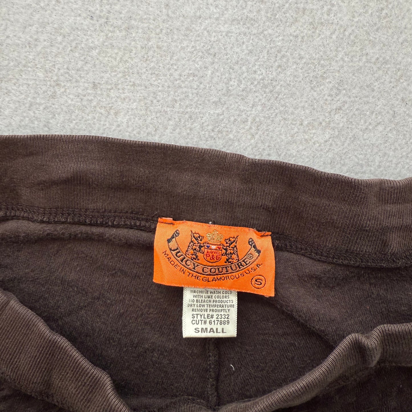 2003 Vintage Juicy Couture Womens Dark Brown Velour Flare Track Pant Logo Size S