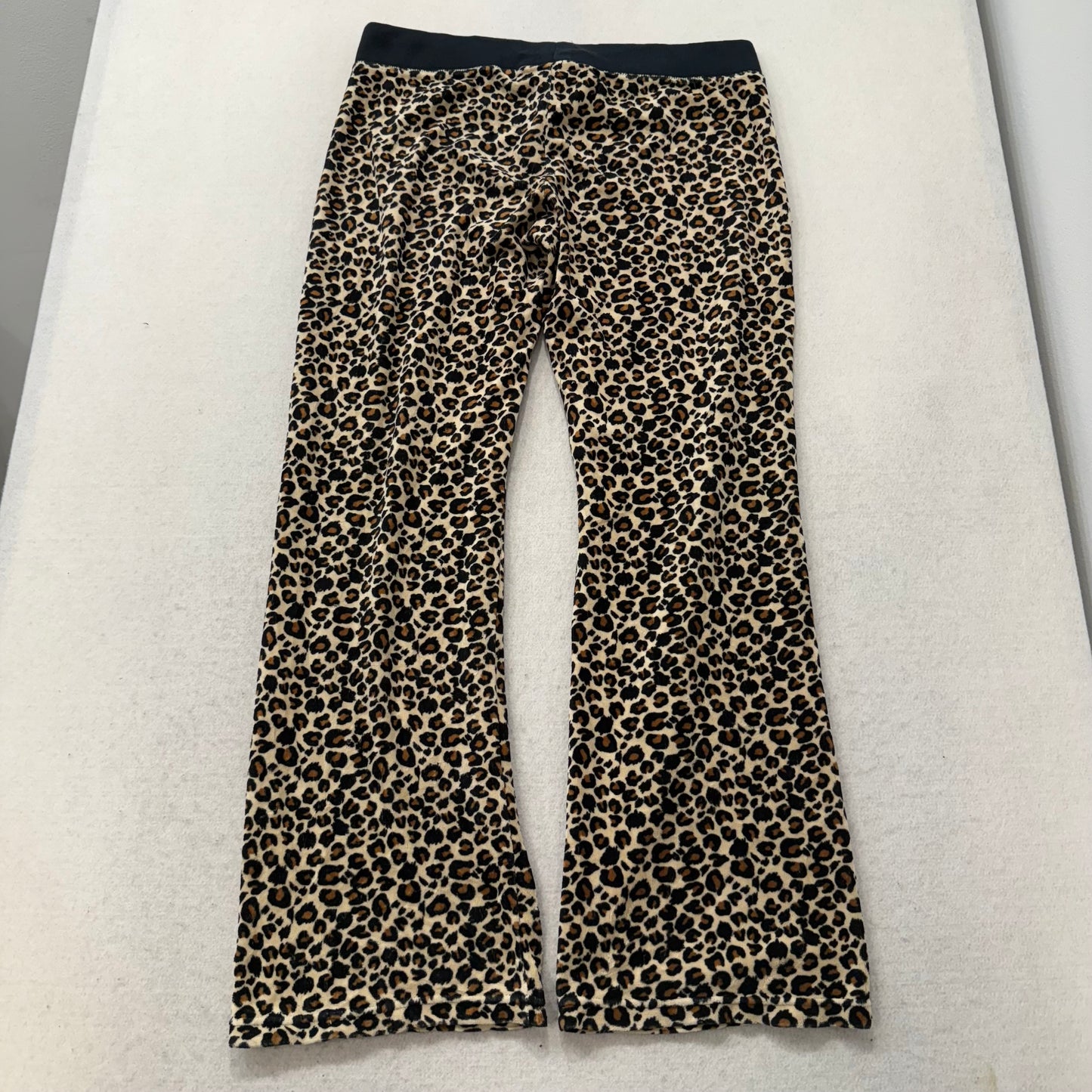 Vintage Juicy Couture Women's Leopard Print Velour Flared Track Pant Y2K Size S