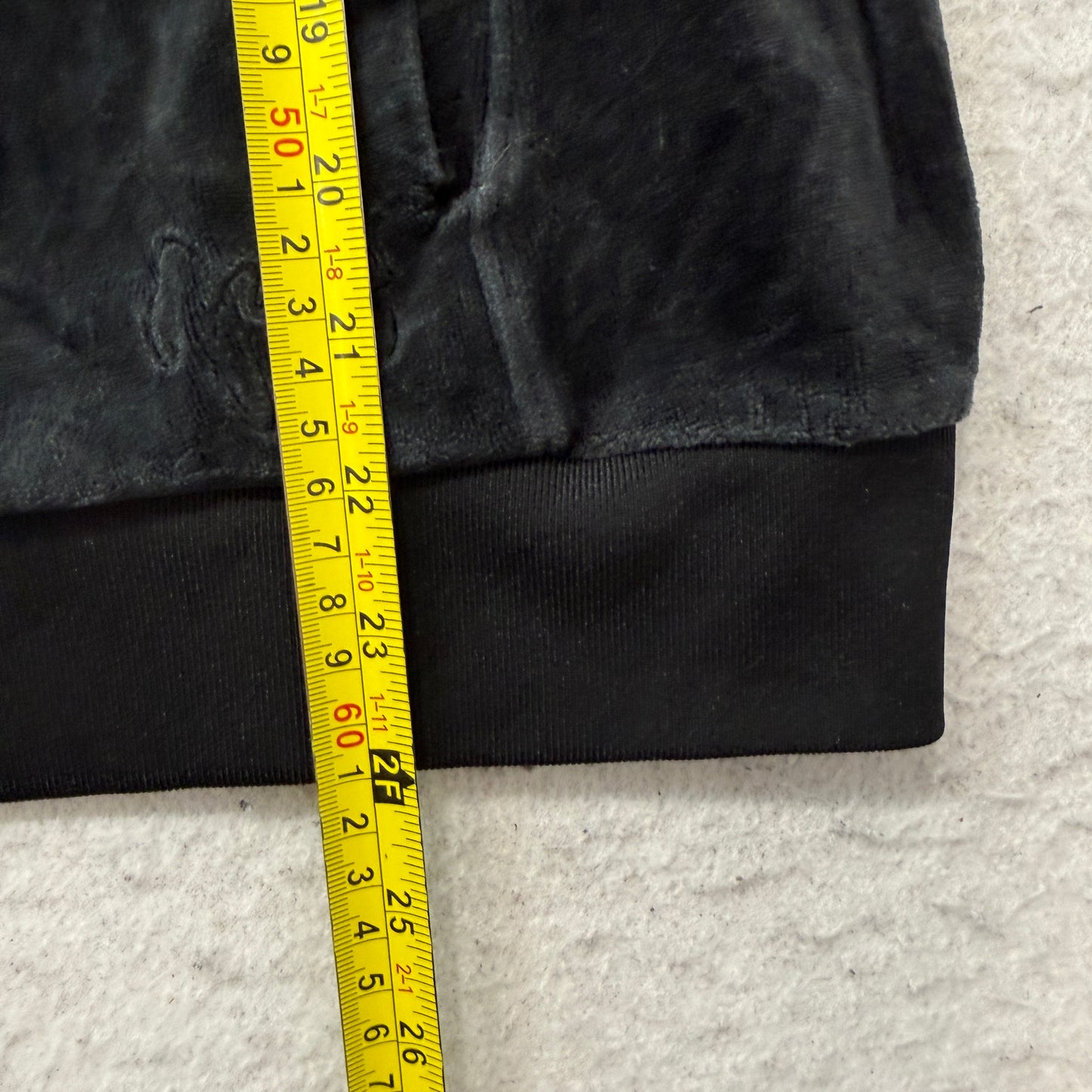 Juicy Couture Women's Black Velour Tracksuit Set Hoodie & Pant Pockets Size L