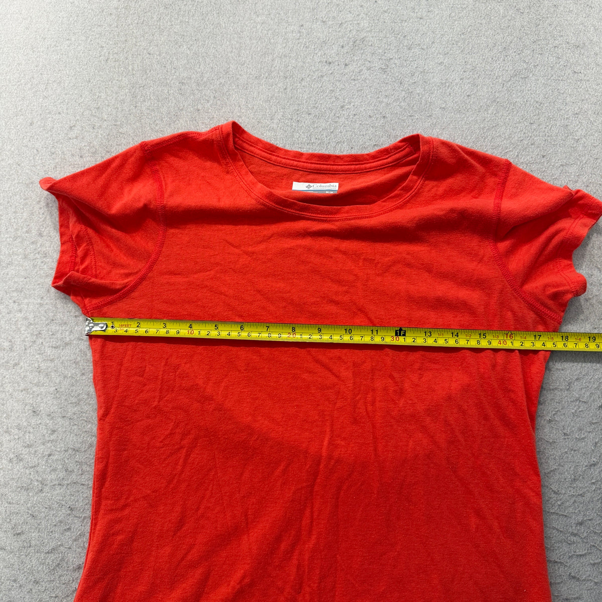 Columbia orange tee chest measurement