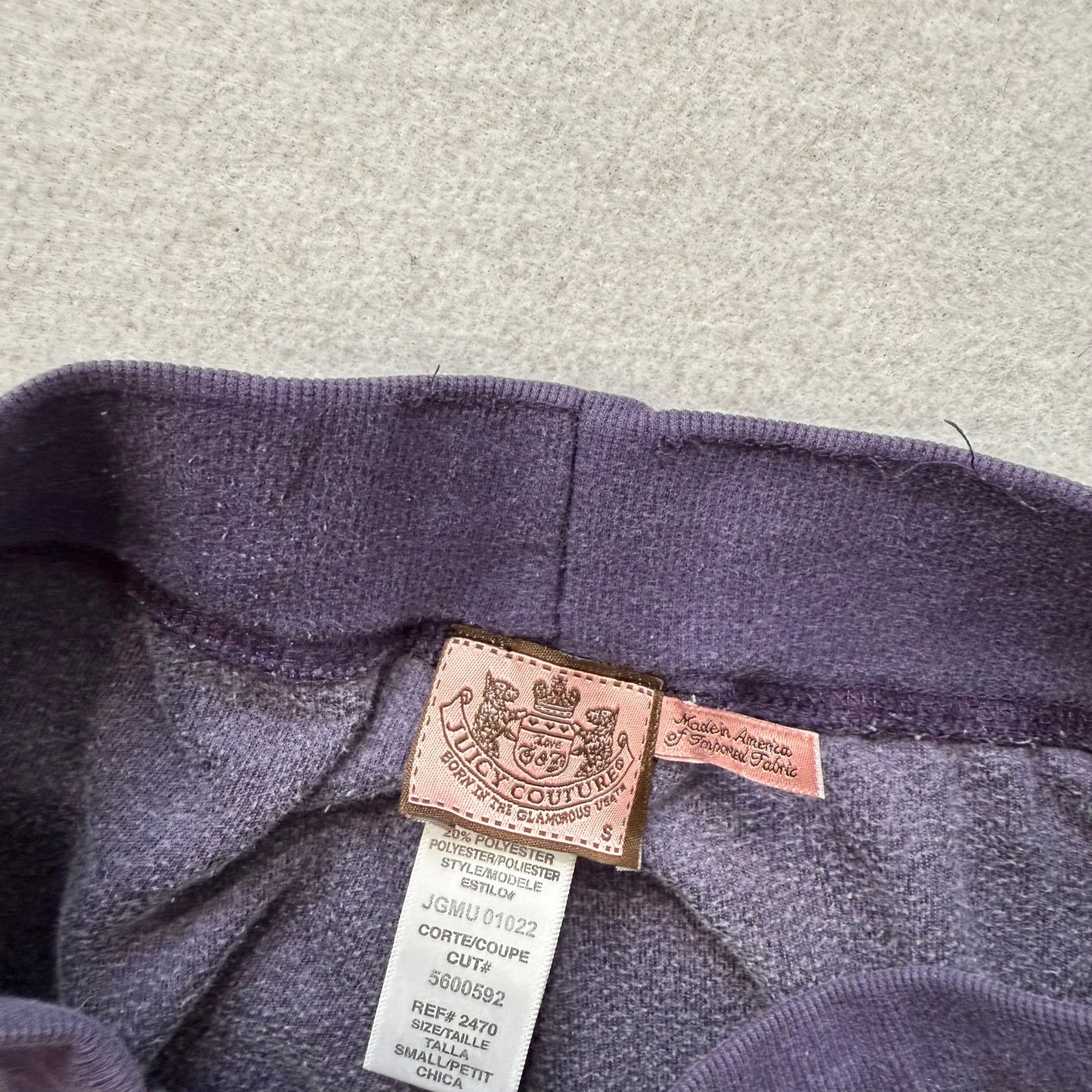 Vintage Juicy Couture Women's Purple Flare Track Pant Low Rise Loungewear Size S