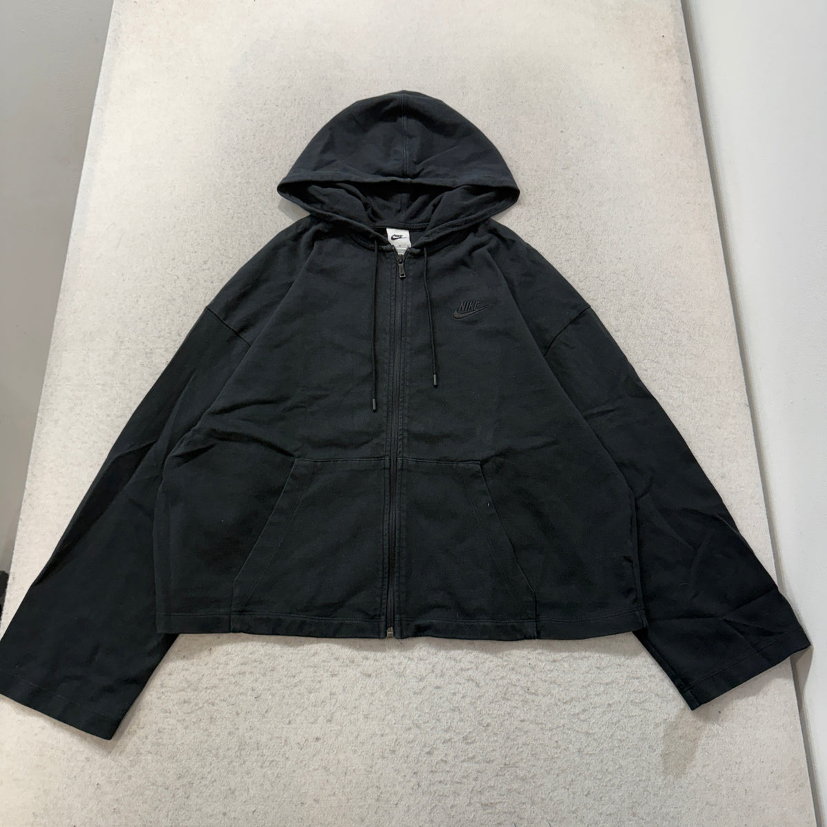 Nike Womens Black Cropped Full Zip Hoodie Size XL photo 1