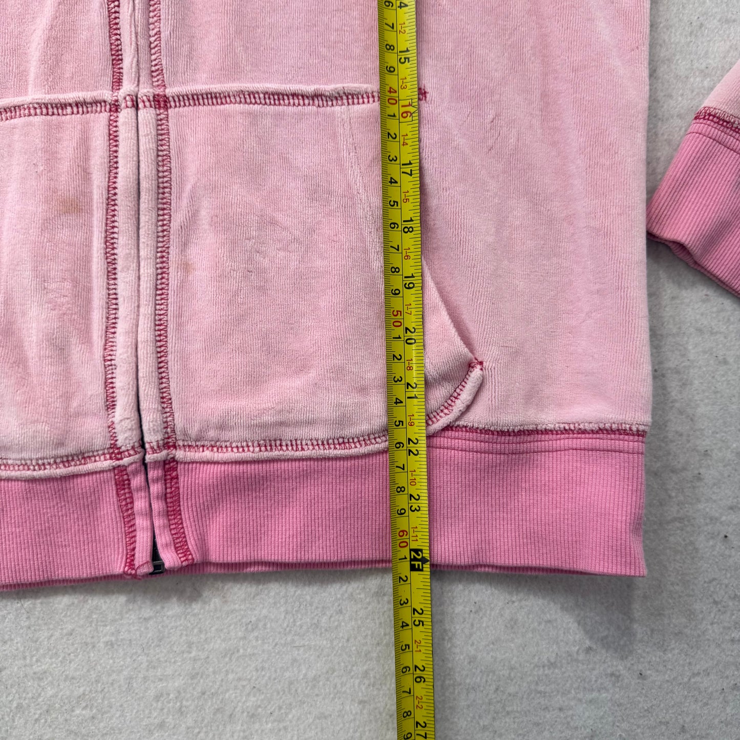 PINK by Victoria's Secret Women's Pink Full Zip Hoodie Sequins Graphic Size L