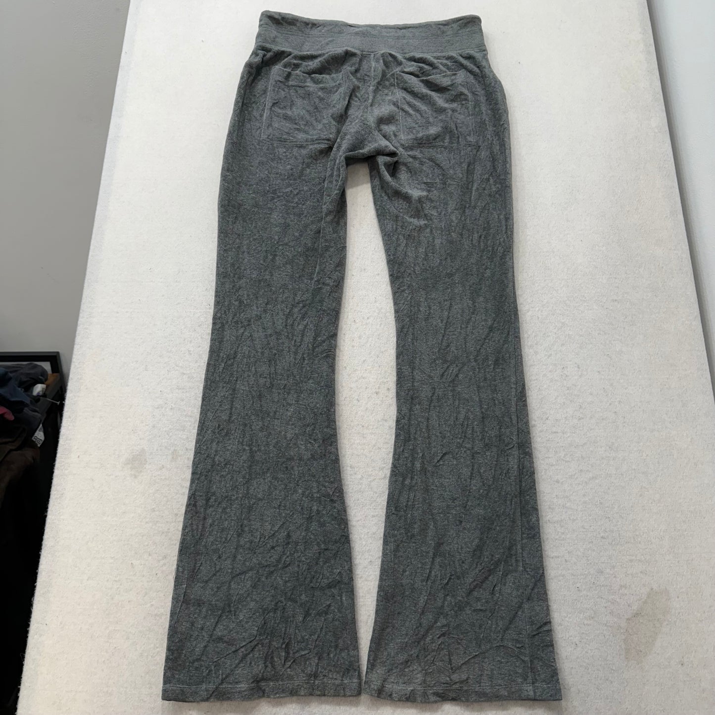 PINK Victoria's Secret Women's Heather Gray Velour Flared Track Pants Y2K Size S