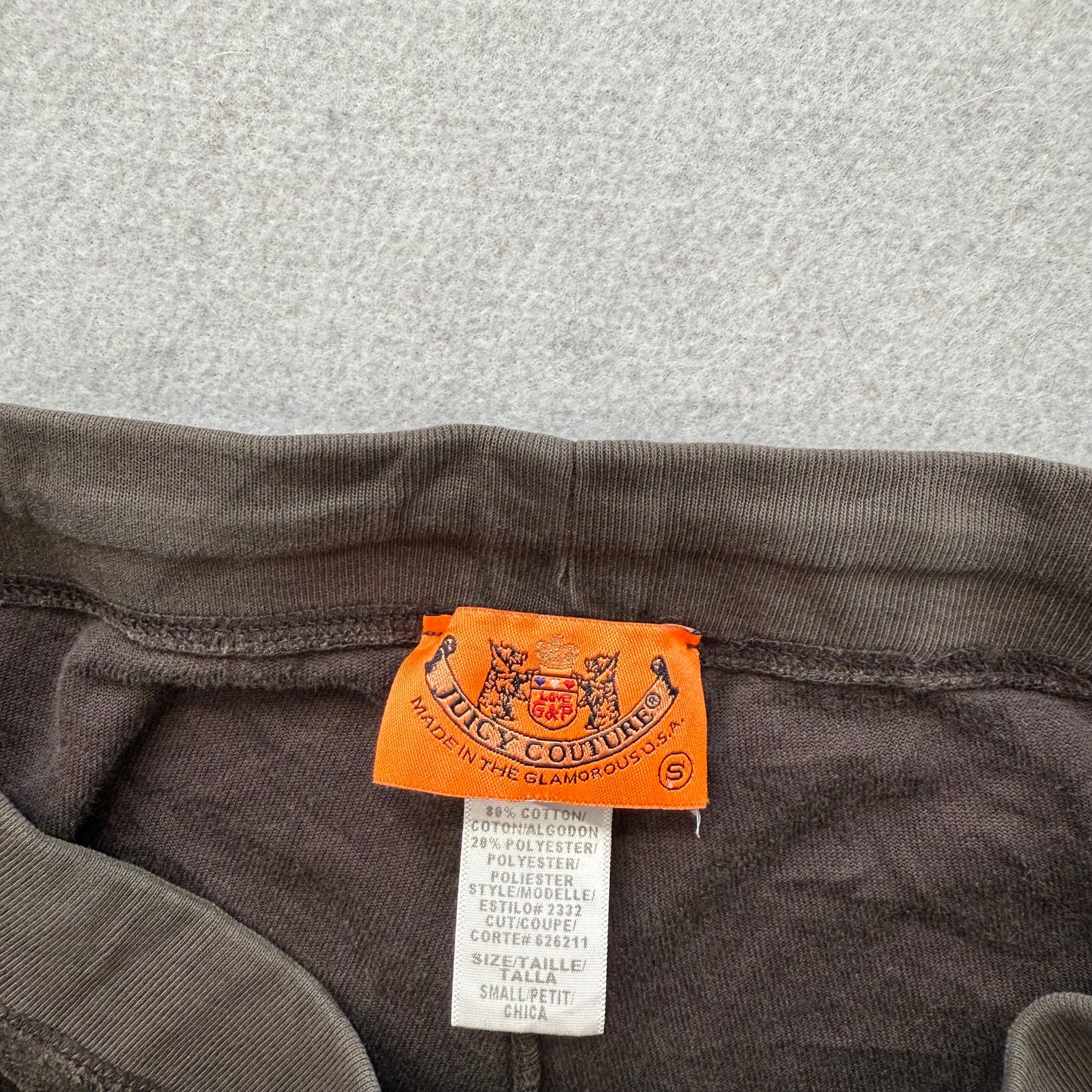 2003 Vintage Juicy Couture Women's Charcoal Brown Velour Flare Track Pant Size S