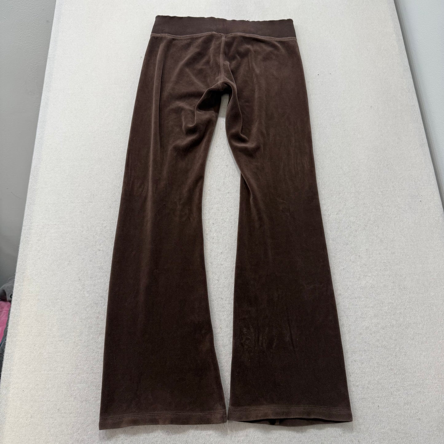 Vintage Juicy Couture Women's Brown Velour Flare Track Pants Low Rise Size S
