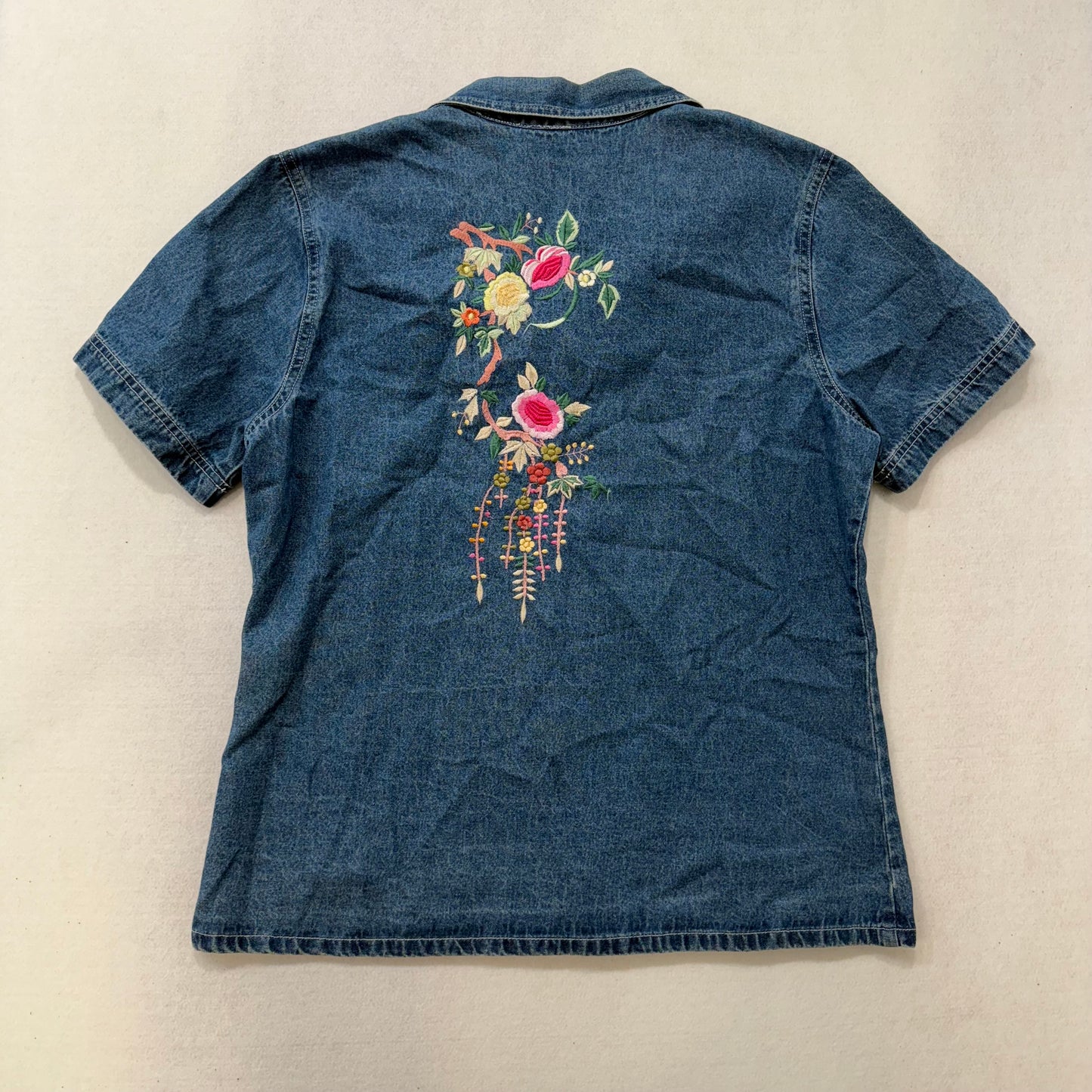 Vintage Draper’s & Damon’s denim embroidered top medium - Clean Curriculums 