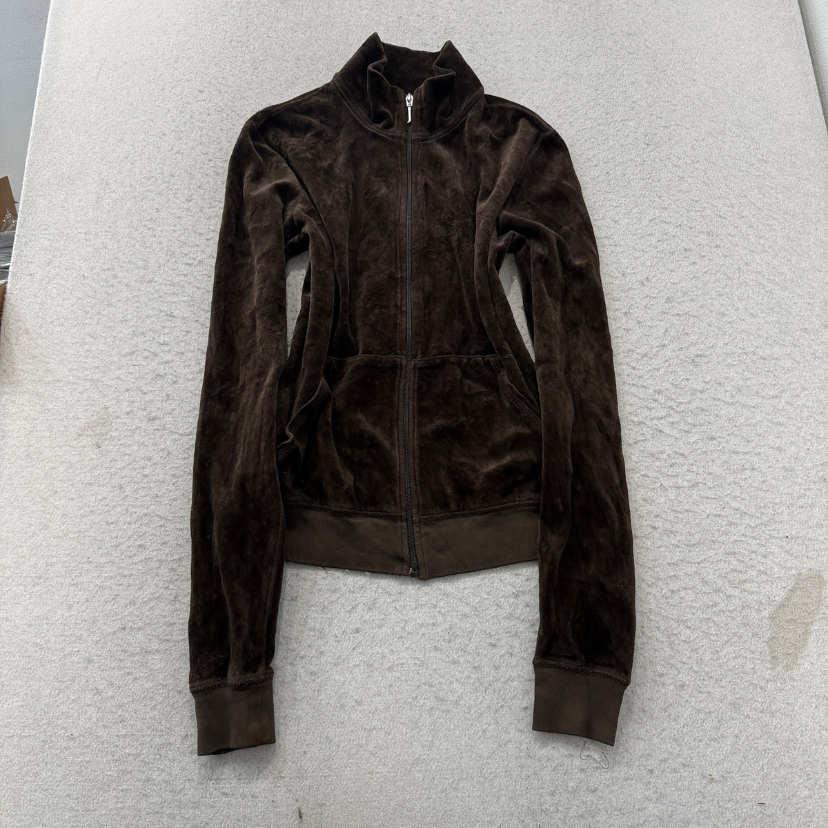Vintage Juicy Couture Scottie Dogs Women's Dark Brown Zip-Up Track Jacket Size L