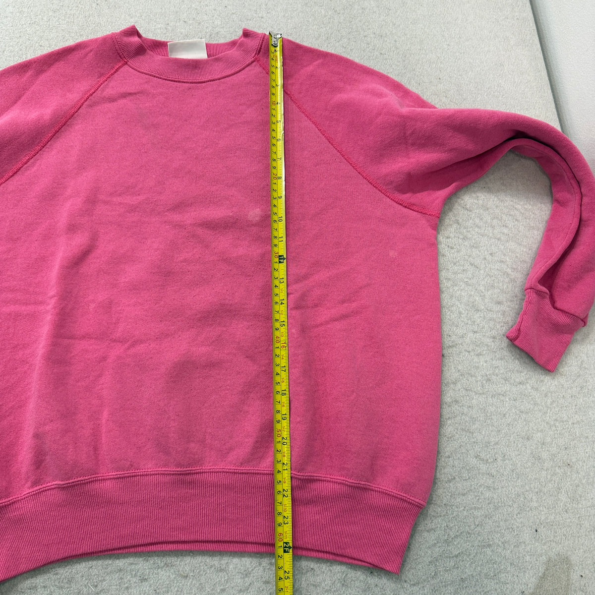 Bassett-Walker Vintage Pink Blank Raglan Crewneck Sweatshirt Size XL photo 5