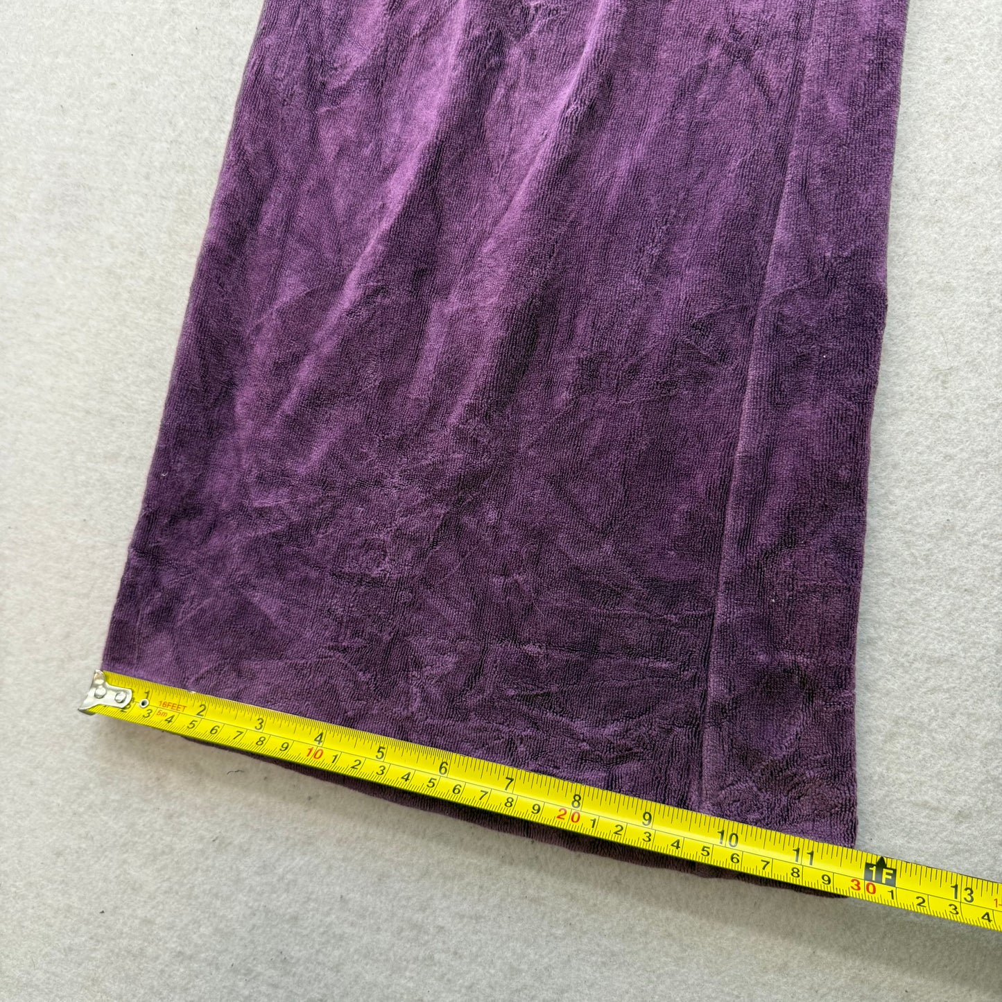 Juicy Couture Women's Purple Velour Flared Track Pant Snap Flap Pockets Size XL