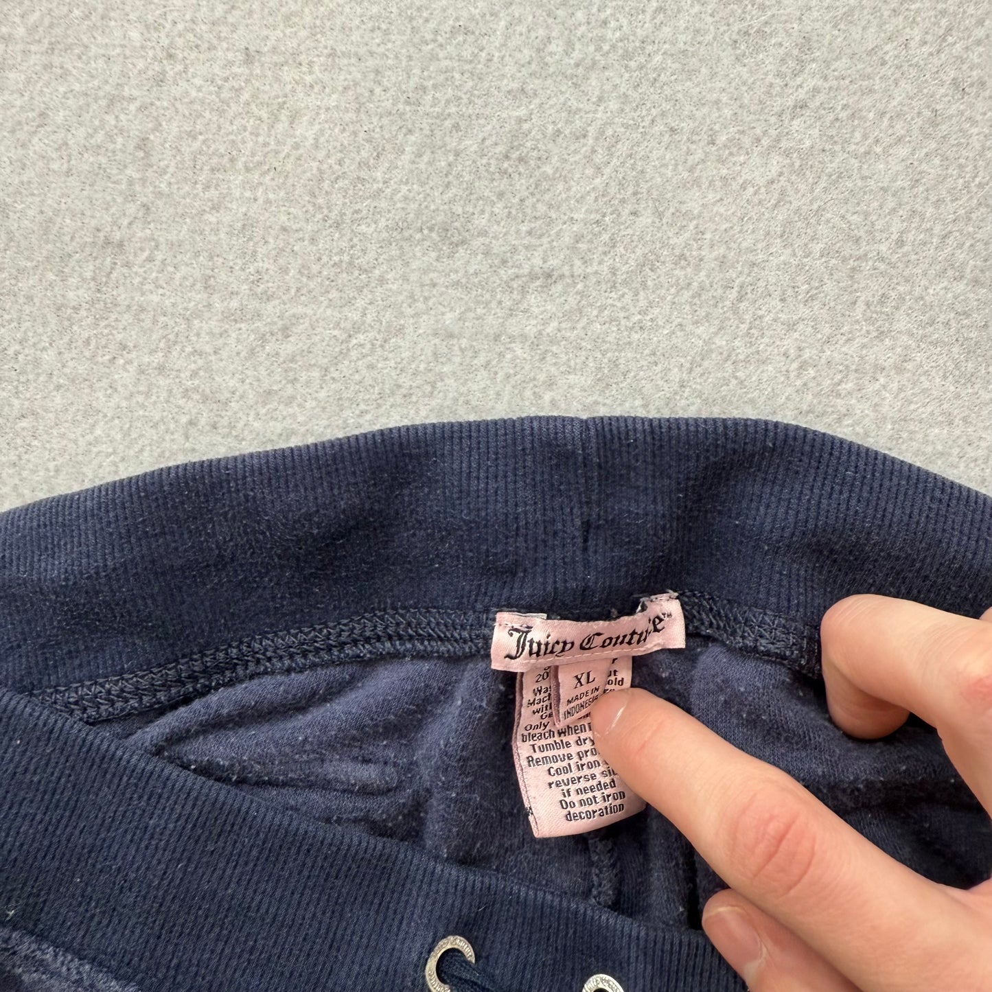 Juicy Couture Women's Navy Blue Terrycloth Cropped Capri Pant Loungewear Size XL