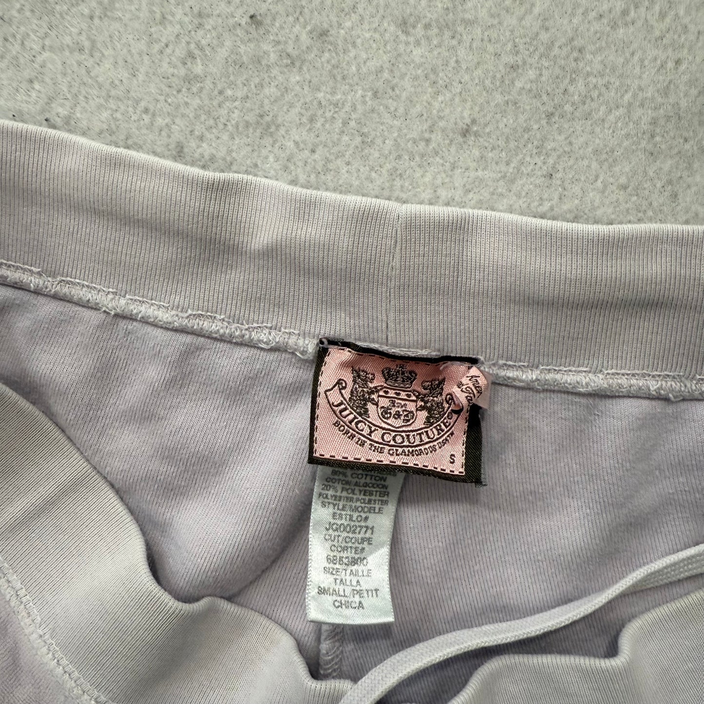 Vintage Juicy Couture Women's Lavender Velour Flare Track Pant Drawstring Size S