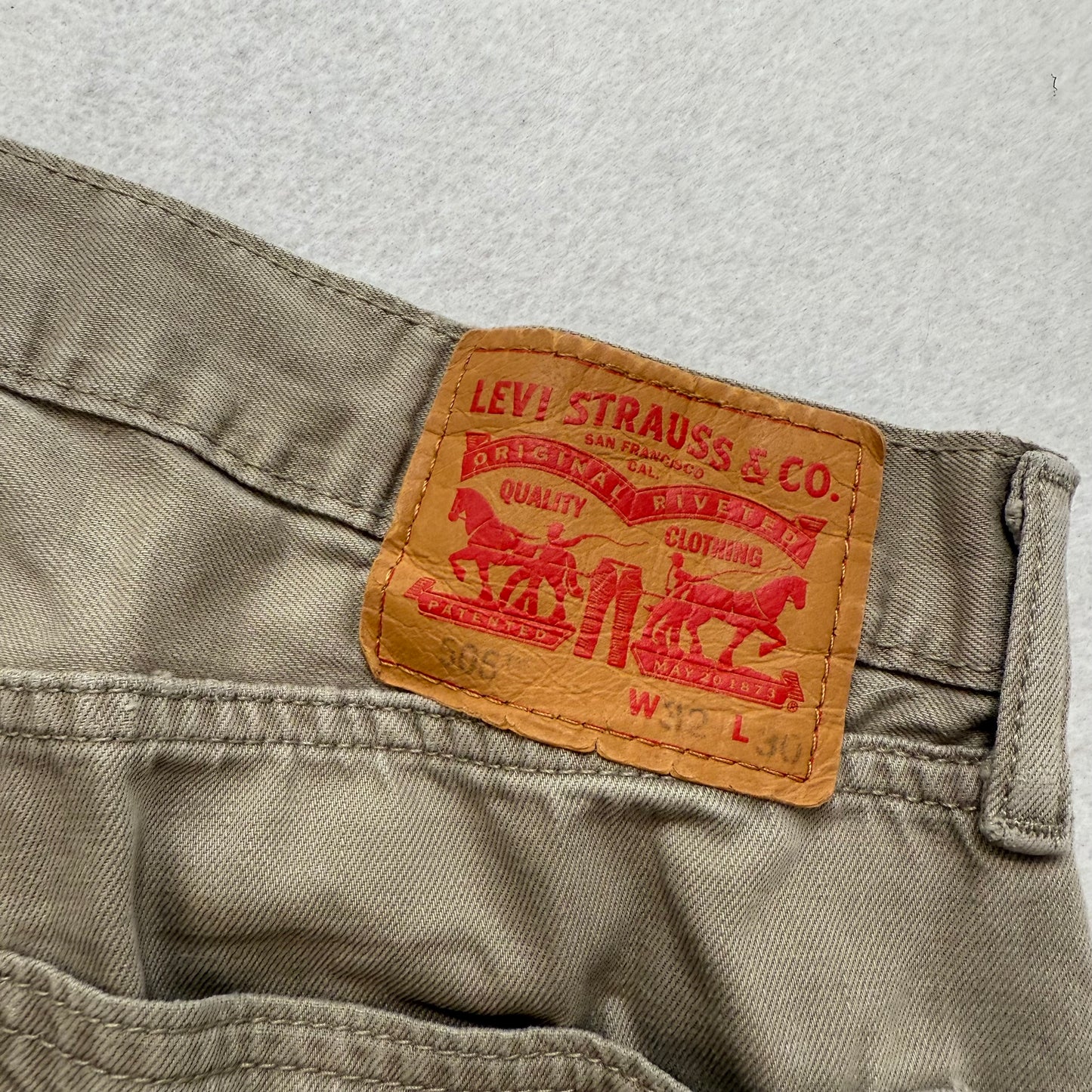 Levi Strauss & Co Men's Tan Cotton Twill Straight Leg Pant 5-Pocket Logo Size 32