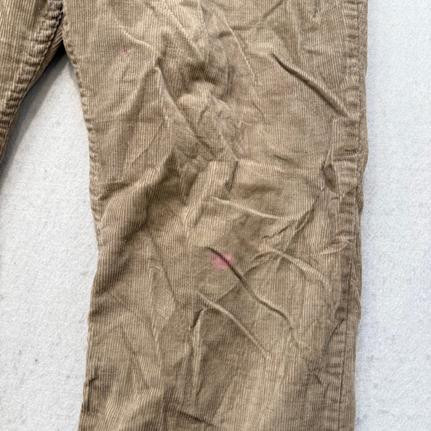 Vintage 1970s Men’s Plain Pockets Tan Corduroy Bootcut Pants Zip-Fly Size 36