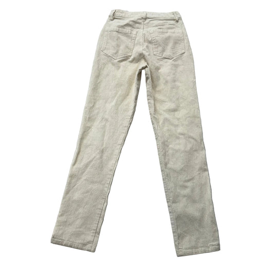 Hollister Women's Cream Corduroy Slim Straight Fit Pant Aesthetic Size 26