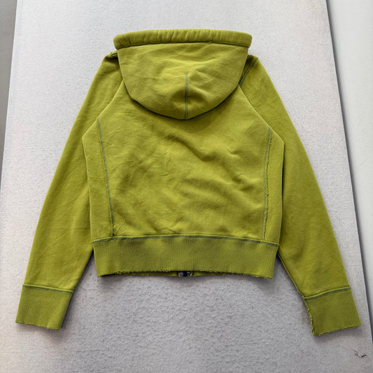 Abercrombie & Fitch Men's Olive Green Fleece Zip-Up Hoodie Applique Logo Size XL