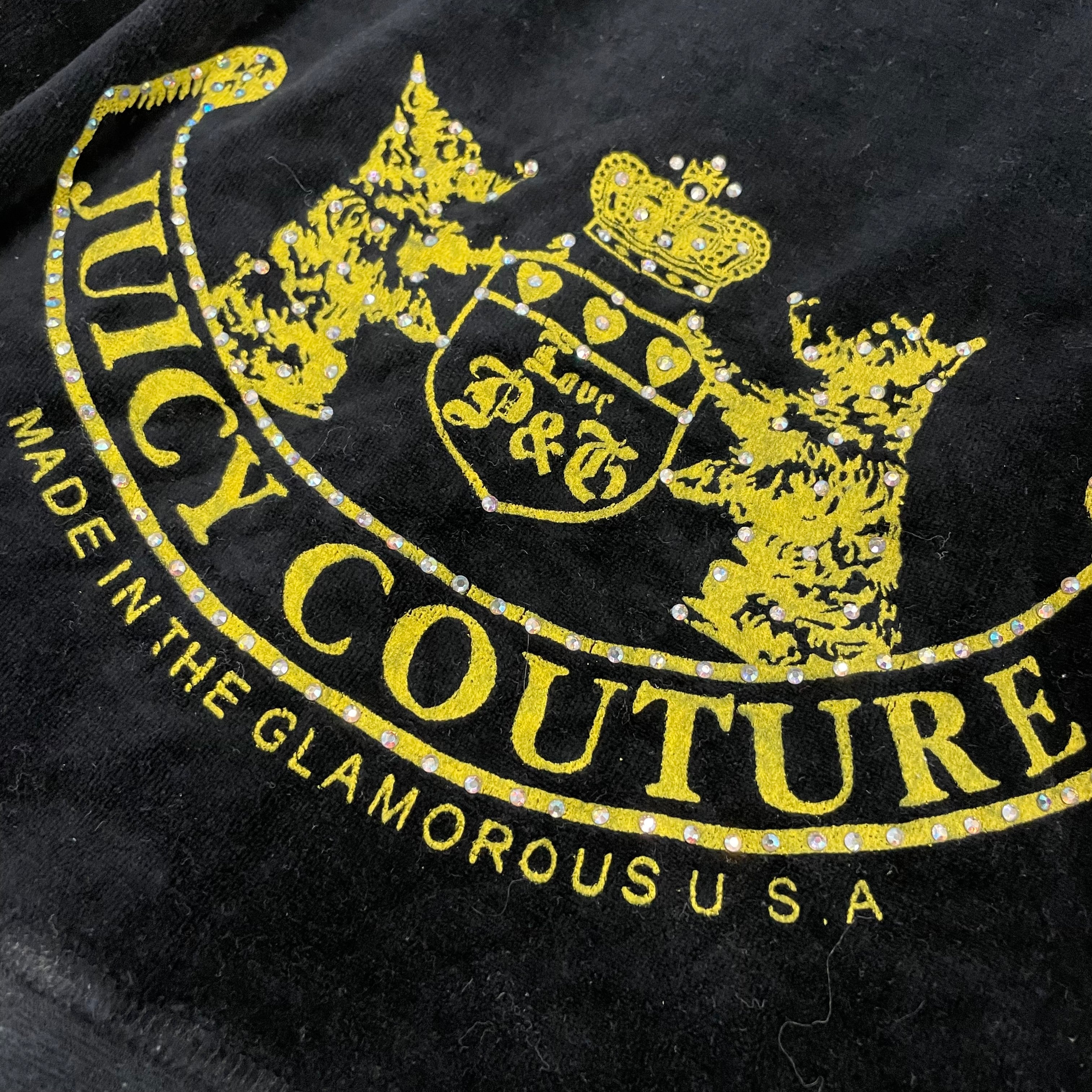 Vintage juicy couture “Scottie dogs” black rhinestone hoodie size M