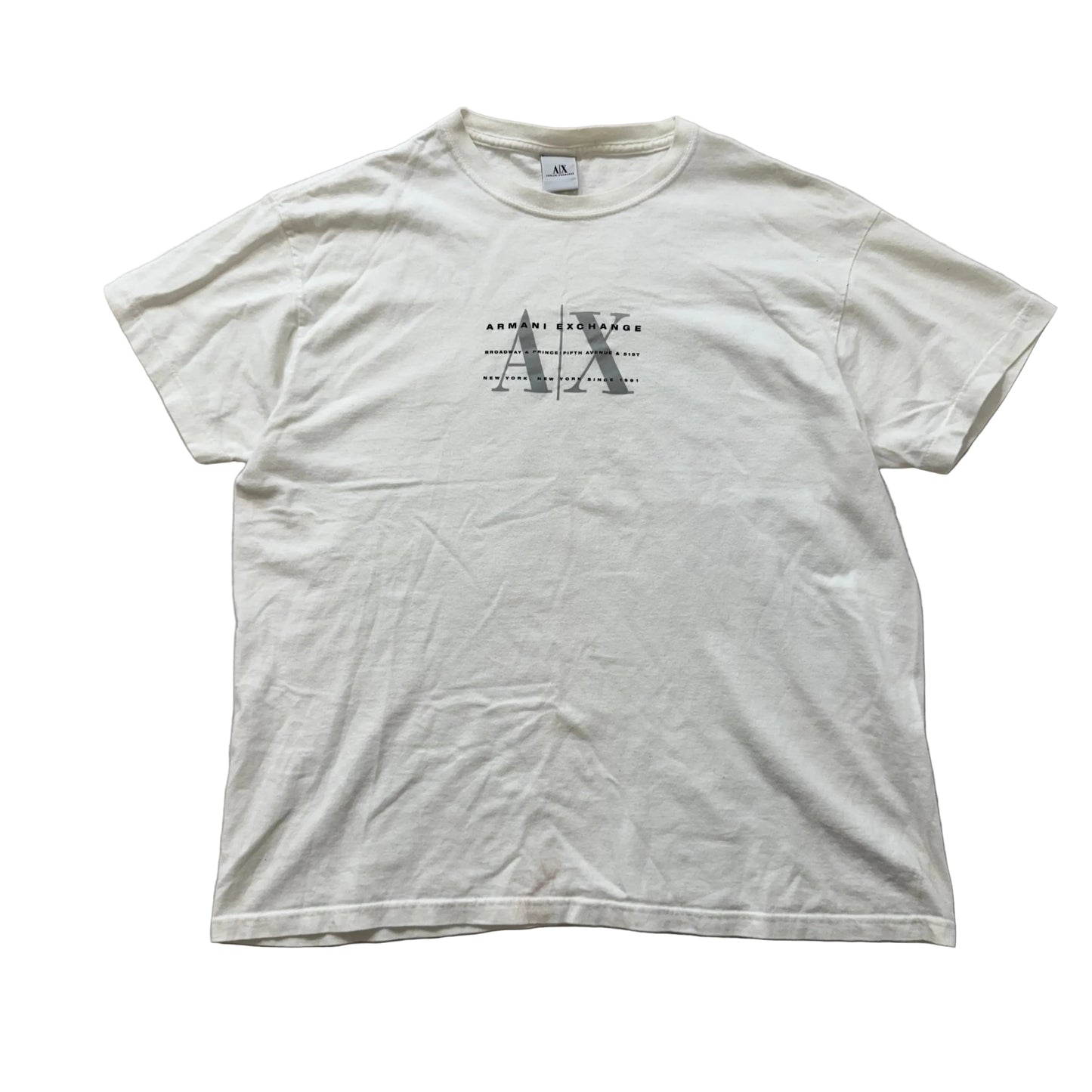Armani Exchange AX White Logo Graphic T-Shirt Made in USA Size L
