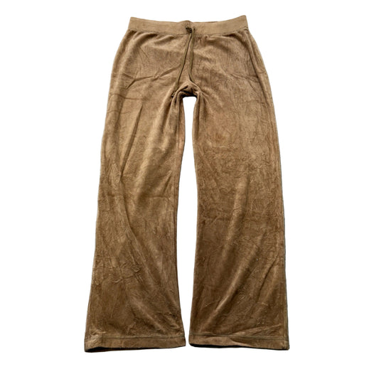 Juicy Couture Women's Camel Velour Flared Track Pants Drawstring Casual Size M