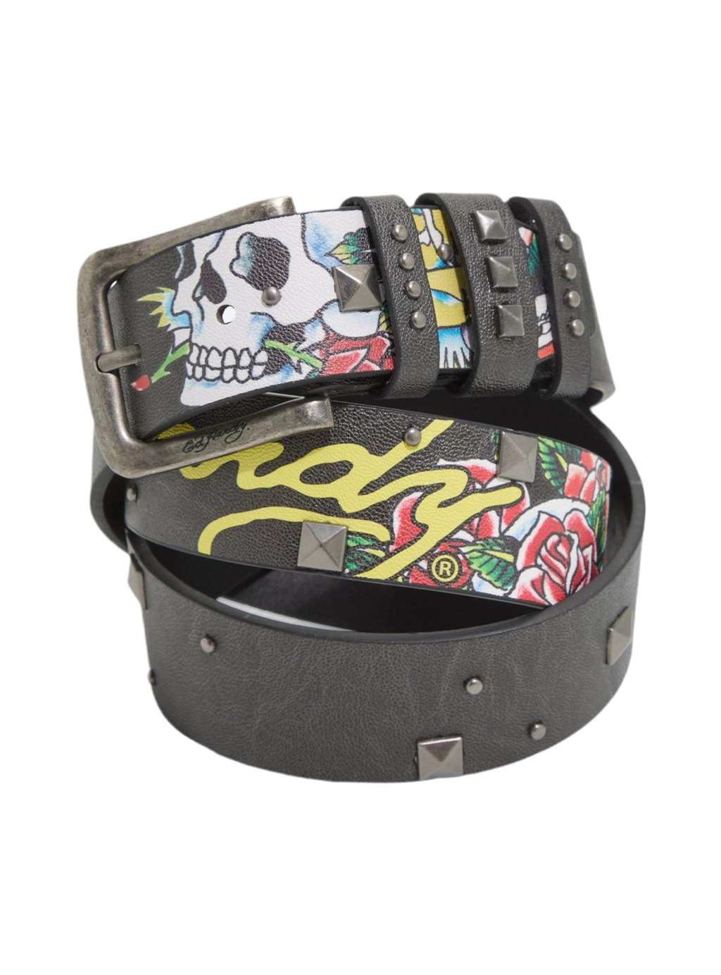 ED HARDY “SKULL & ROSSES” STUDDED BELT