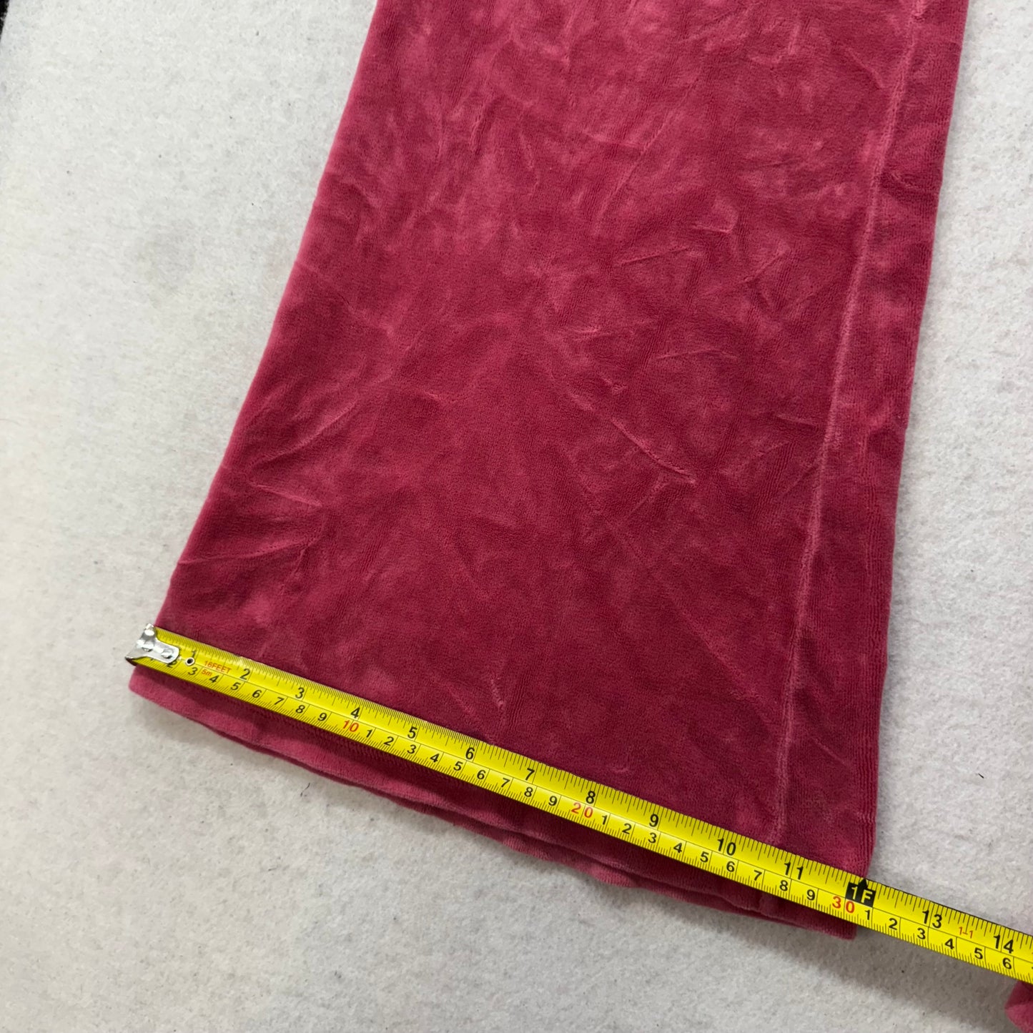 Juicy Couture Deep Rose Velour Tracksuit Set Zip Up Hoodie & Flared Pant Size M