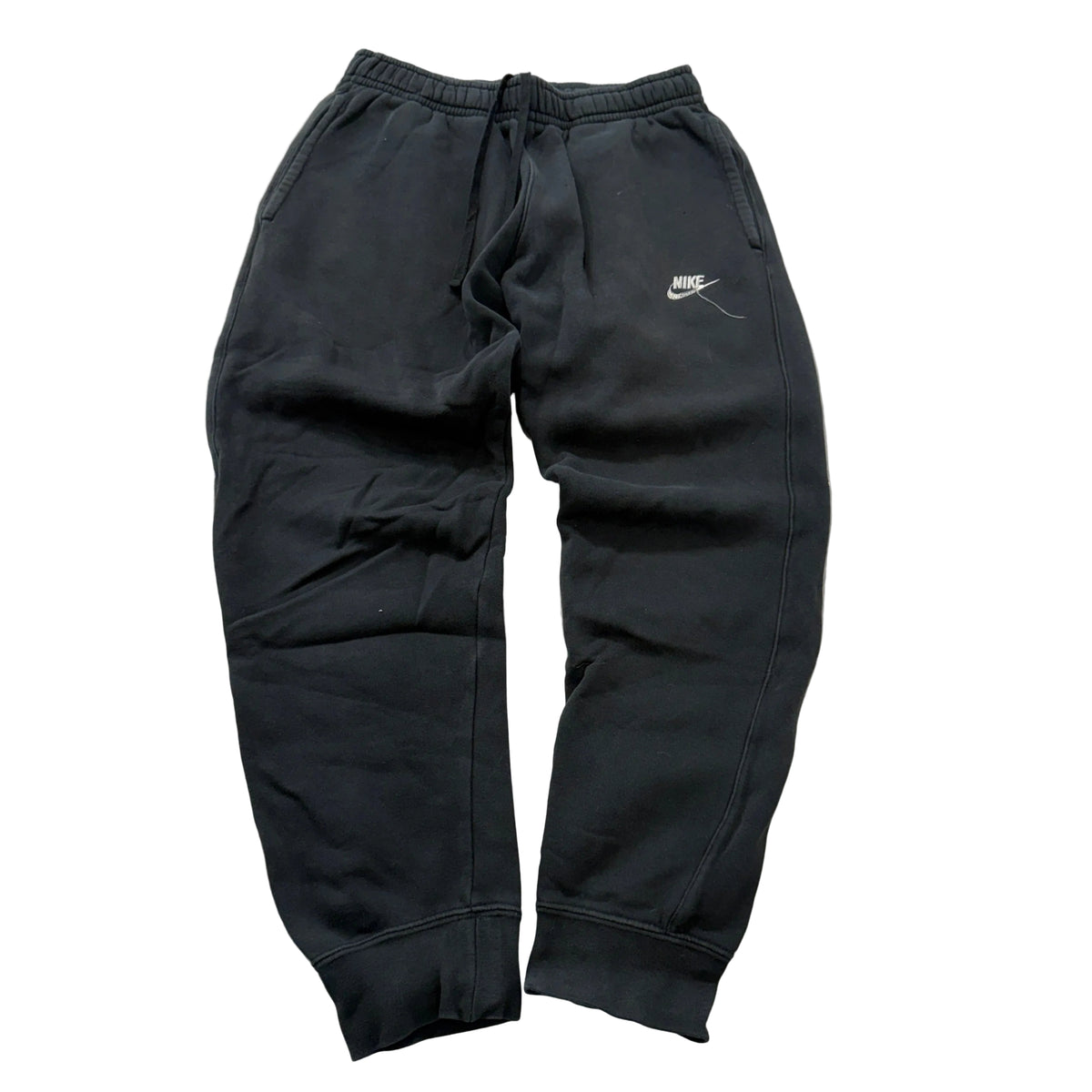 Nike Men's Black Fleece Sweatpants Drawstring Pockets Tapered Leg Logo Size S