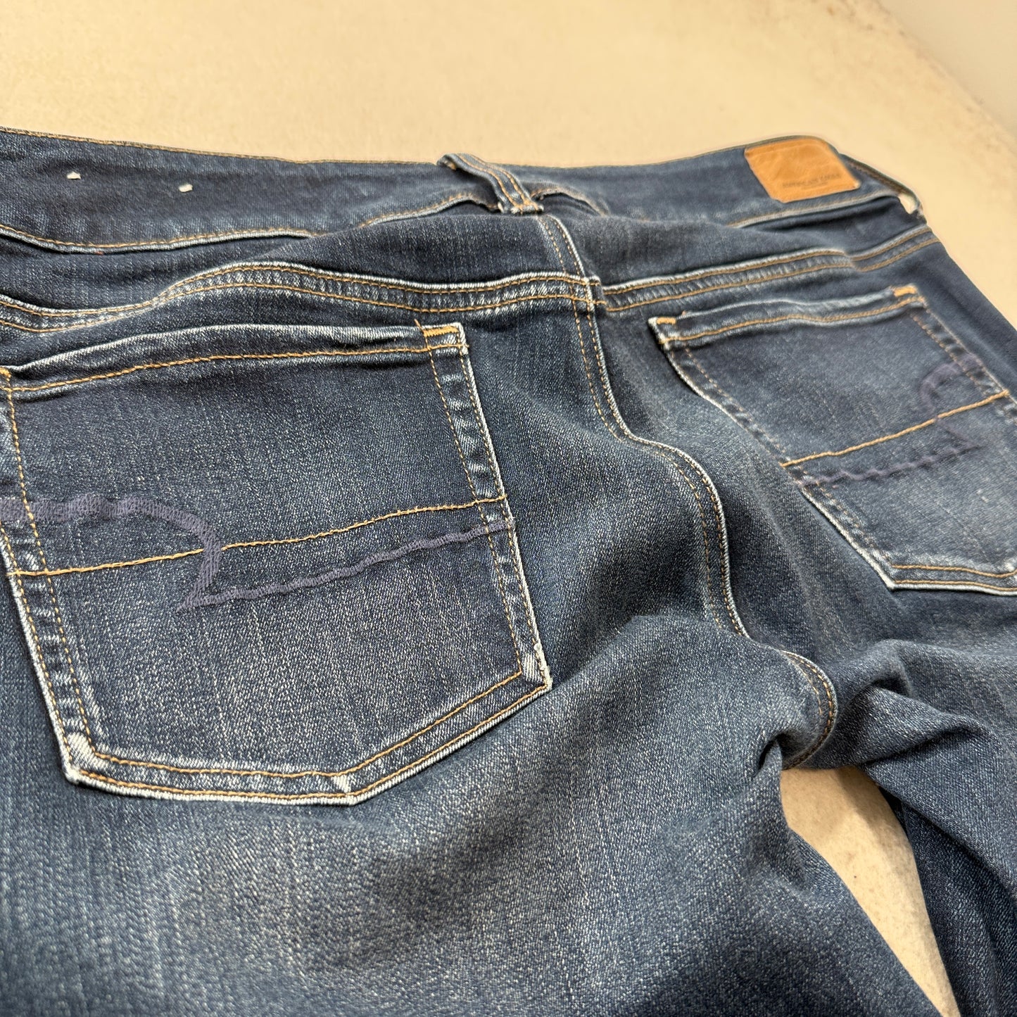 American Eagle Outfitters Women's Blue Denim Jeans Bootcut Fit Pockets Size 14