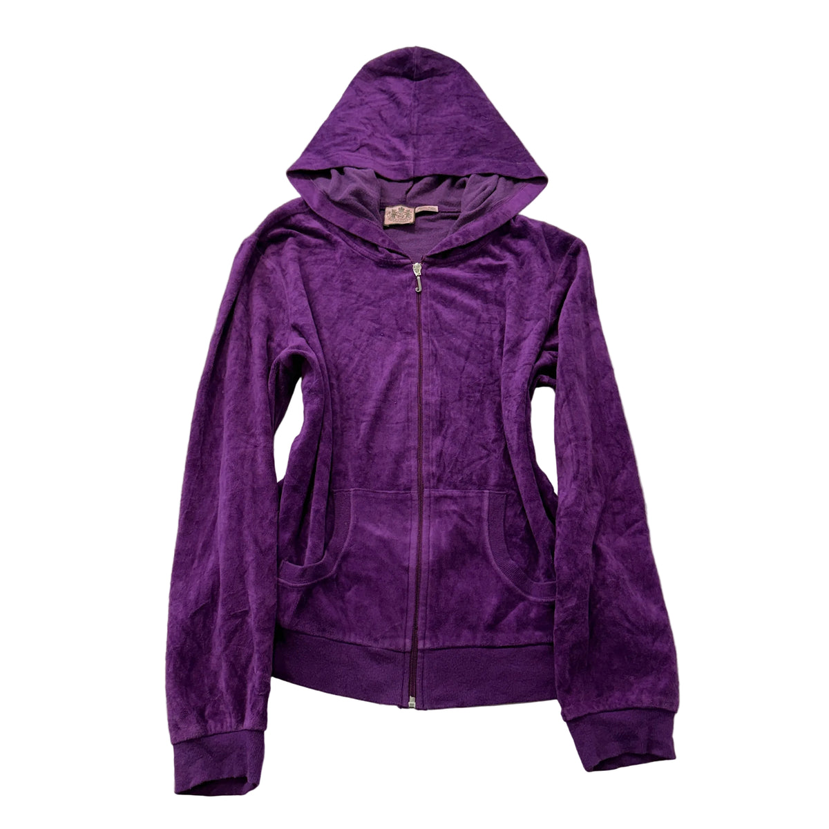 Juicy Couture purple velour zip hoodie front size XL
