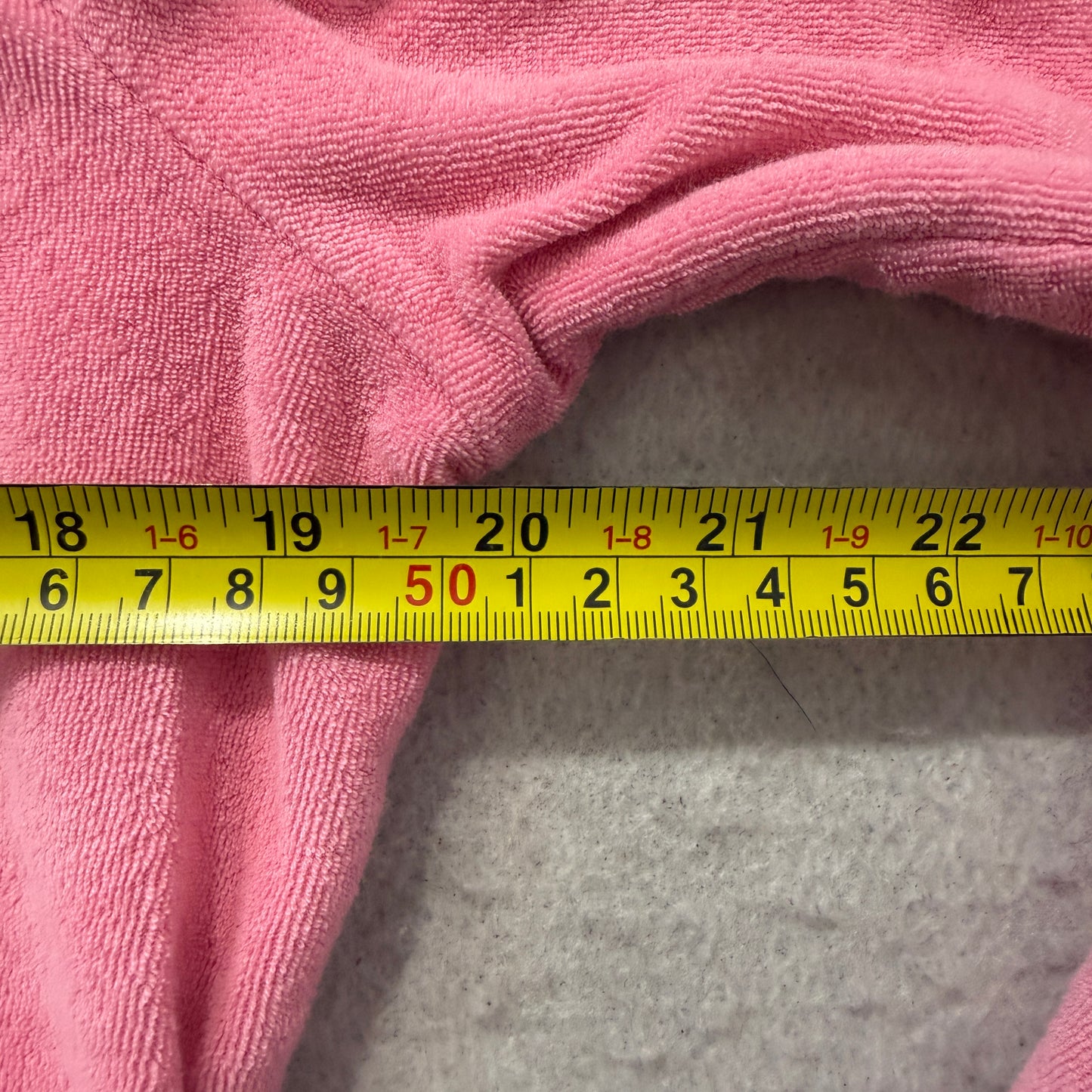 Juicy Couture Women Light Pink Terry Cloth Zip-Up Hoodie Pockets Classic Size L